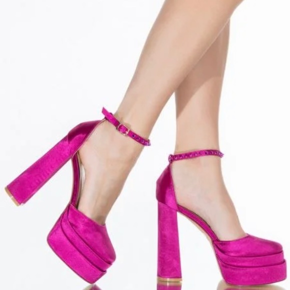 CITY ON FIRE CHUNKY PUMP IN FUCHSIA PENELOPE-FUCHSIA - Picture 9 of 10